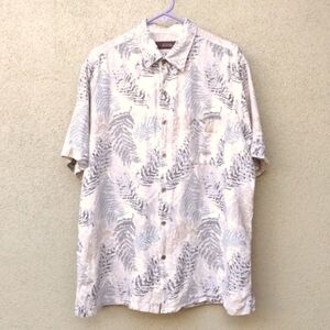 Tasso Elba Gray Silk-Linen Short Sleeve Button-up Shirt XL